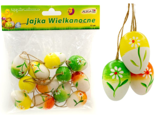 Jajka plastikowe WPJ-8550 wielkanocne Wys. 4 cm, op. zawiera 12 szt.