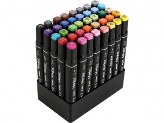 Marker artystyczny alkoholowy, dwustronny, 3, 2 mm; 6, 2 mm, zestaw 80 kolorw, MG
