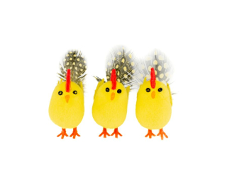 Koguciki wielkanocne WKZ-8146 wys.6 cm.op 3 szt.PROM
