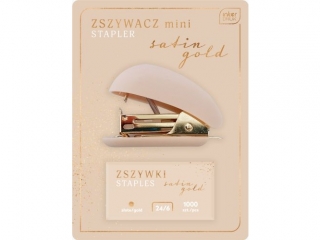 Zszywacz mini+zszywki SATIN GOLD