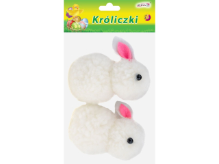 Krliczki dekoracyjne WKZ-0383 pluszowe, rozm. 5cm, op. 3szt.