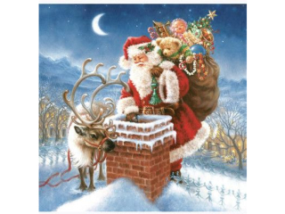 Serwetki POL-MAK GWIAZDKA Daisy Lunch 33cm 20szt. Santa Claus x Chimney SD_GW_007801  [opakowanie=24szt]