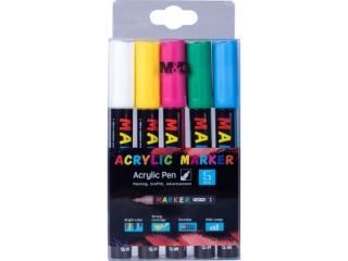 Markery akrylowe 1-2mm, zestaw 5 szt, MG