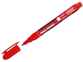 Markery kredowe, kocwka okrga 1, 5mm, 6g tuszu czerwony Pudeko [opakowanie=10szt]