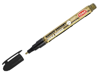Markery kredowe, kocwka okrga 1, 5mm, 6g tuszu zoty Pudeko [opakowanie=10szt]