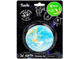 Naklejka fluorescencyjna ZIEMIA 3D 8, 5 cm FIORELLO GR-GW05