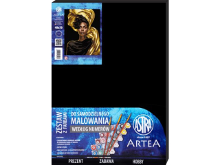 Malowanie po numerach na czarnym ptnie 40x50cm ASTRA ARTEA - Zota elegancja