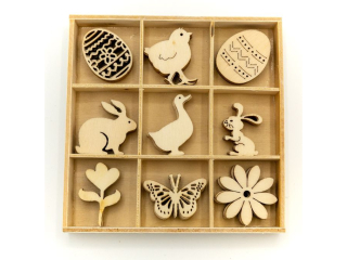 Drewnoksztaty CDW-8734 roz. 3 x 3 cm. Op. zawiera 45 szt.