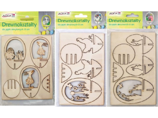 Drewnoksztaty CDJ-08 do samodzielnego zoenia, Mix 3 wzorw. do jajek akrylowych 8 cm. PROM