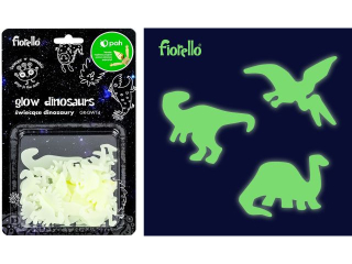 Ozdoby fluorescencyjne DINOZAURY miks 24szt. FIORELLO GR-GW14