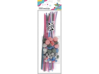 Zestaw: druciki, pompony, oczka 80szt. pastelowy TITWLK26