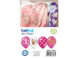Balony BN12-1335 mix wzorów dziewczęcych, op.12szt.PROM