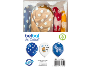 Balony BN12-1342 mix wzorów chłopięcych, op.12szt. PROM