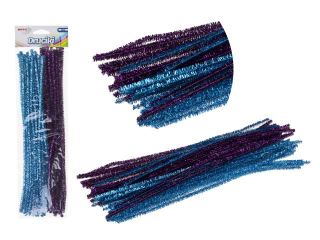 Druciki kreatywne metalizowane  dugo : 30  cm  ilo : 40 szt kolor: fioletowy, niebieski