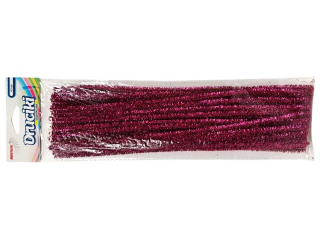 Druciki kreatywne metalizowane  dugo : 30  cm  ilo : 40 szt kolor: fuksja metalizowane