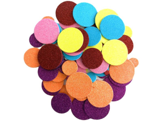 Naklejki z pianki z brokatem nazwa: kółka ilość : 100 szt