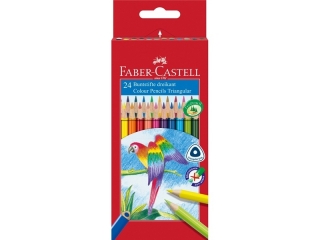 KREDKI TRJKTNE ERGONOMICS 24 KOL. GRAFIT 4MM OPAKOWANIE KARTON FABER-CASTELL [opakowanie=6szt]