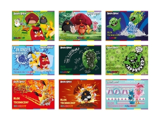 Blok techniczny kolorowy A4 10 Angry Birds Movie [opakowanie