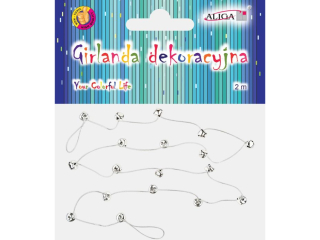 Girlanda z dzwoneczkami GIR-4886 kolor srebrny, d. 2m