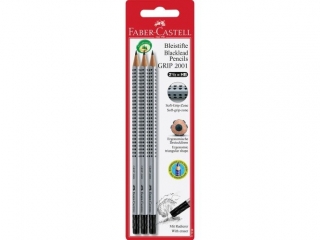 OWEK GRIP 2001 HB Z GUMK SREBRNYX3 SZ T. BLISTER FABER-CASTELL [opakowanie=10szt]