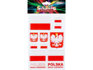 Naklejki wypuke NK-0666 w barwach narodowych, rozm. 14x21cm