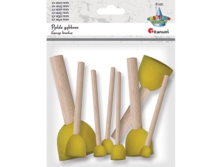 Pędzle gąbkowe okrągłe 8szt. O1/1, 5/2/2, 5/3/4cm po 1szt. O1, 5/1cm po 2szt. drewniane uchwyty