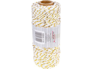 Sznurek baweniany SBW-118 biay ze zot nitk, 3mm 100m (splot 21 nitek)