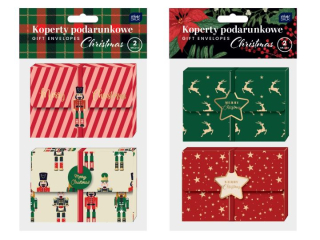 Koperty podarunkowe CHRISTMAS 2szt [opakowanie=5szt]