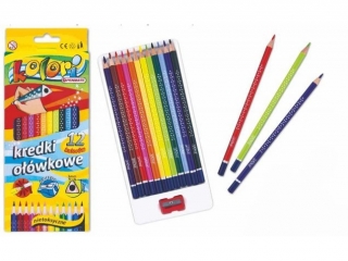 PENMATE KOLORI PREMIUM KREDKI OŁÓWKOWE TRÓJKĄTNE 12 KOL.+TEMPERÓWKA