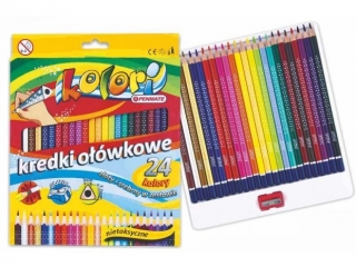 PENMATE KOLORI PREMIUM KREDKI OŁÓWKOWE TRÓJKĄTNE 24 KOL.+TEMPERÓWKA