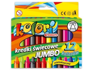 KREDKI ŚWIECOWE JUMBO 12 KOLORÓW