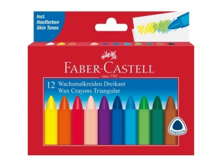 KREDKI ŚWIECOWE TRÓJKĄTNE 12 KOL. OPAKOW ANIE KARTON FABER-CASTELL