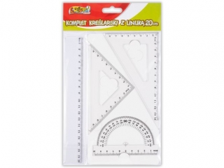 PENMATE KOLORI KOMPLET KREŚLARSKI Z LINIJKĄ 20 CM
