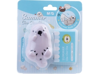 Zszywacz mini 24/6, 10kartek, grip silikonowy, 50zszywek gratis, blister, Cha Cha, MG