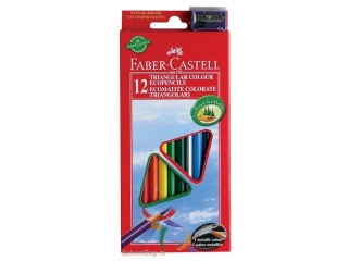 KREDKI ECO COLOUR TRJKTNE 12 KOL. + TE MPERWKA OPAKOWANIE KARTON FABER-CASTELL