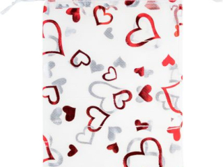 Woreczki SO-31-04 z organzy z nadrukiem, 12x18cm, op. 12szt.