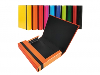 Teczka BOX 5 cm SZEROKA GUMKA POMARAŃCZOWA PAS-4921