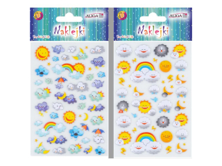 Naklejki wypukłe, chmurki i słoneczka