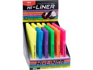 Zakreślacz HI-LINER, soft touch, mix 6 kolorów, display 48szt, MG