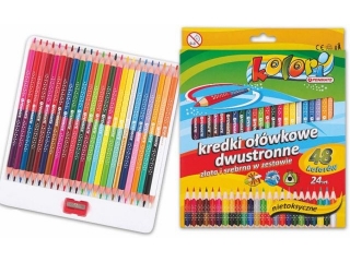 PENMATE KOLORI PREMIUM KREDKI OŁÓWKOWE TRÓJKĄTNE DWUSTRONNE 24/48 KOL.