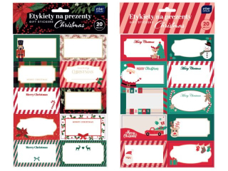 Etykiety na prezenty 20szt.CHRISTMAS [opakowanie=12szt]