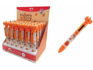 Długopis automatyczny Pumpkin Party, 6 kolorów, 0.7, 24szt w displayu, MG