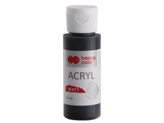 Farba akrylowa Matt, 60 ml, czarna otchłań, Happy Color
