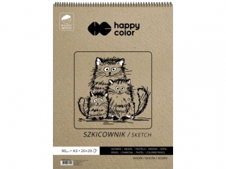 Szkicownik na spirali Mody Artysta, A3, 40 ark, 80/90g, Happy Color [opakowanie=5szt]