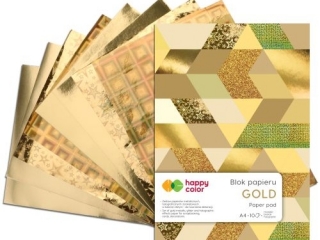 Blok GOLD, A4, 150-230g, 10 ark, Happy Color [opakowanie=5szt]