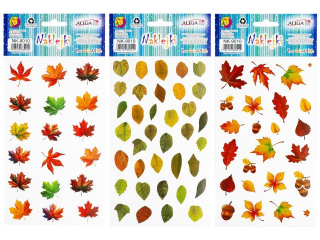 Naklejki NK-9010 listki, mix wzor�w, rozm. 12x20cm