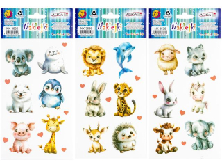 Naklejki NK-3536 zwierz�tka, mix wzor�w, rozm. 12x20cm