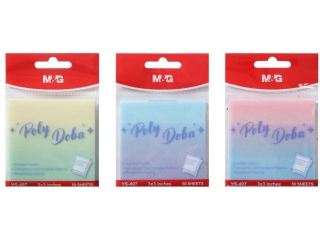 Karteczki samoprzylepne transparent gradient kolor, folia CPP, 7, 6mm x 7, 6mm, 50 ark, MG