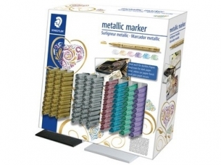 Marker metaliczny Metallic marker, okrągła końcówka, 6 kol., 100 szt., display, Staedtler