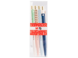 D�ugopis pstrykany Simple Me, 0, 5mm, niebieski, 4szt, MG